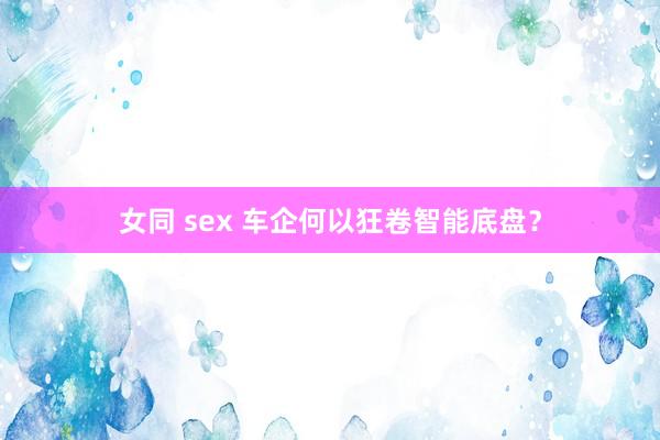 女同 sex 车企何以狂卷智能底盘？