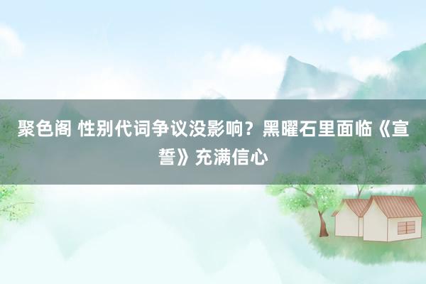 聚色阁 性别代词争议没影响？黑曜石里面临《宣誓》充满信心