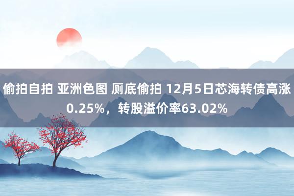 偷拍自拍 亚洲色图 厕底偷拍 12月5日芯海转债高涨0.25%，转股溢价率63.02%