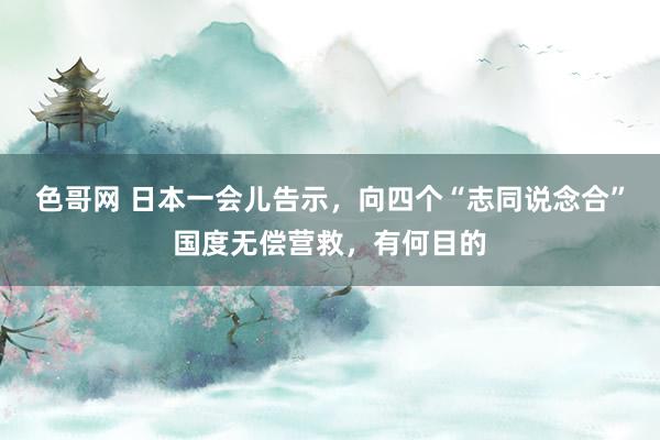 色哥网 日本一会儿告示，向四个“志同说念合”国度无偿营救，有何目的