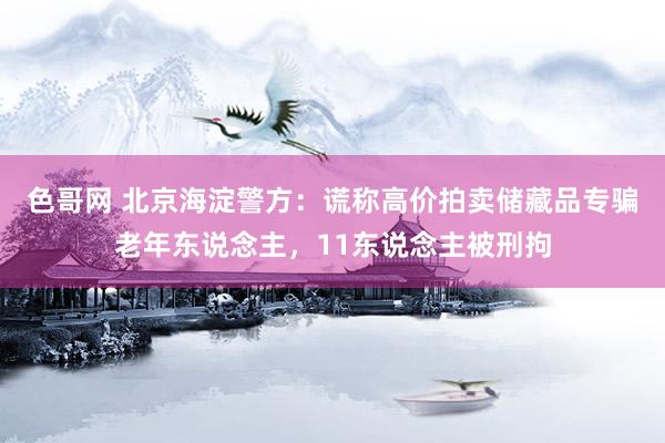 色哥网 北京海淀警方：谎称高价拍卖储藏品专骗老年东说念主，11东说念主被刑拘