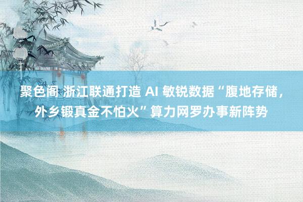 聚色阁 浙江联通打造 AI 敏锐数据“腹地存储，外乡锻真金不怕火”算力网罗办事新阵势