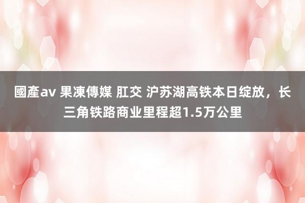 國產av 果凍傳媒 肛交 沪苏湖高铁本日绽放，长三角铁路商业里程超1.5万公里