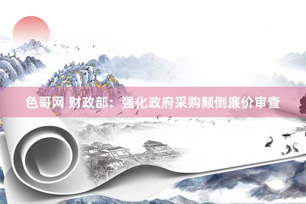 色哥网 财政部：强化政府采购颠倒廉价审查