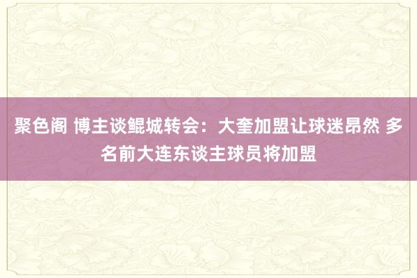 聚色阁 博主谈鲲城转会：大奎加盟让球迷昂然 多名前大连东谈主球员将加盟