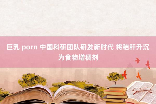 巨乳 porn 中国科研团队研发新时代 将秸秆升沉为食物增稠剂
