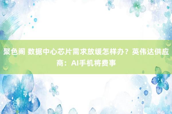 聚色阁 数据中心芯片需求放缓怎样办？英伟达供应商：AI手机将费事